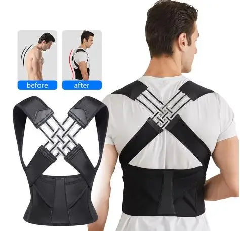 Corretor Postural Unissex – Colete Cervical Ajustável para Alinhamento da Coluna e Melhor Postura