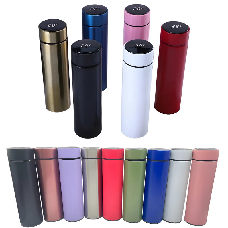 Garrafa Térmica de Inox com Sensor Digital de Temperatura LED – Ideal para Bebidas Quentes e Frias