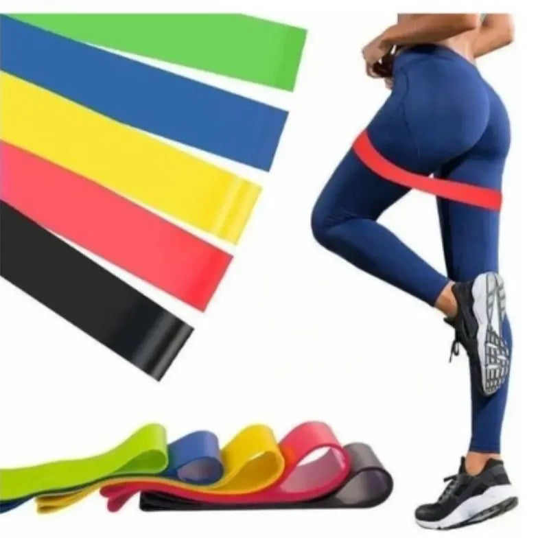 Kit com 5 Mini Bands Thera – Faixas Elásticas Multifuncionais para Fisioterapia, Crossfit e Treinamento de Resistência