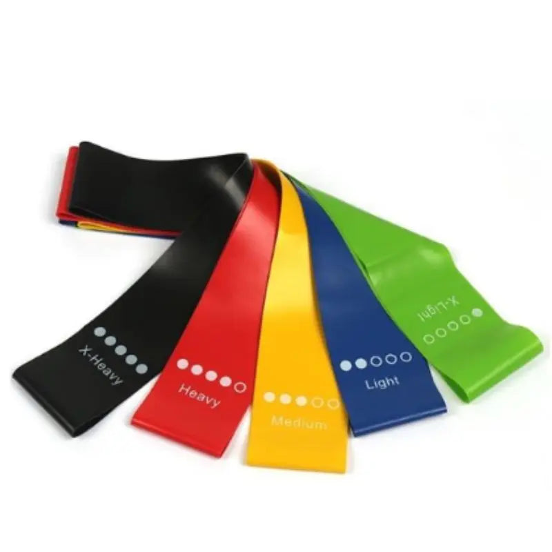 Kit com 5 Mini Bands Thera – Faixas Elásticas Multifuncionais para Fisioterapia, Crossfit e Treinamento de Resistência