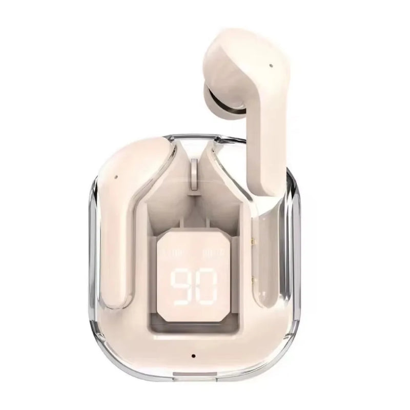 Fones de Ouvido Esportivos TWS Air – Bluetooth 5.0 HiFi, Design Transparente, Conforto e Estilo para Treinos e Uso Diário