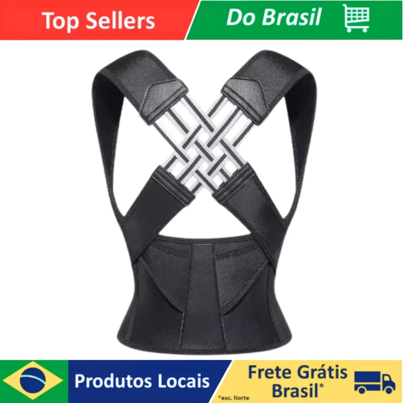 Corretor Postural Unissex – Colete Cervical Ajustável para Alinhamento da Coluna e Melhor Postura