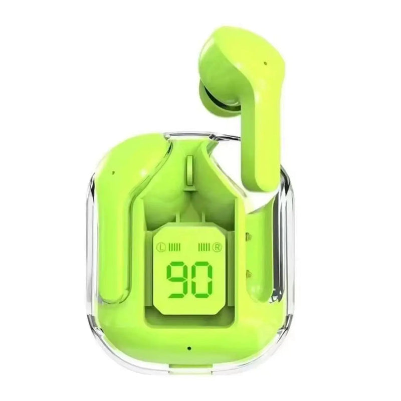 Fones de Ouvido Esportivos TWS Air – Bluetooth 5.0 HiFi, Design Transparente, Conforto e Estilo para Treinos e Uso Diário