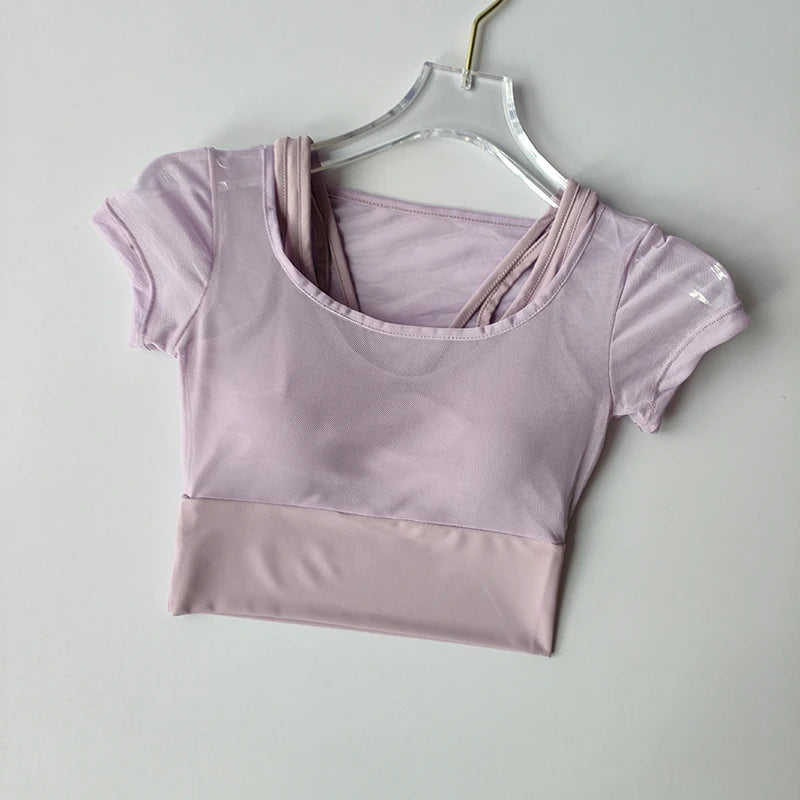 Top Feminino de Treino – Top com Almofada no Peito, Secagem Rápida, Alta Qualidade e Conforto para Yoga e Fitness