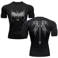 Camisa de Compressão Masculina Y2K – Fitness, Academia, Esqueleto, Esporte, Corrida, Rashguard, Secagem Rápida, Manga Curta