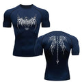Camisa de Compressão Masculina Y2K – Fitness, Academia, Esqueleto, Esporte, Corrida, Rashguard, Secagem Rápida, Manga Curta