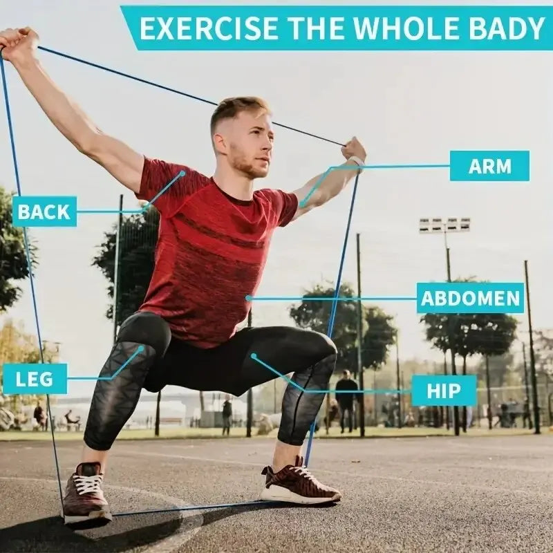 Conjunto de 1/5 Faixas Elásticas de TPE para Treinamento de Força, Yoga, Fitness e Esportes Multifuncionais.