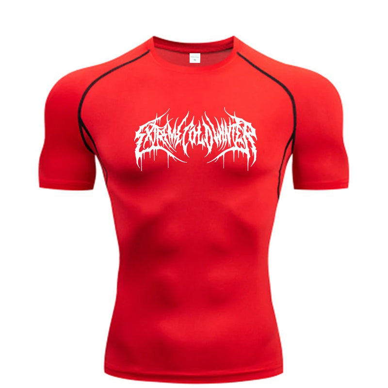 Camiseta Masculina de Compressão – Manga Curta, Secagem Rápida e Respirável, Ideal para Academia, Corrida e Treino, Tamanhos S-3XL