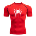 Camisa de Compressão Masculina [HOMEM-ARANHA]– Fitness, Academia, Super-Herói, Esporte, Corrida, Rashguard, Secagem Rápida, Manga Curta