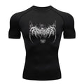 Camisa de Compressão Masculina Y2K – Fitness, Academia, Esqueleto, Esporte, Corrida, Rashguard, Secagem Rápida, Manga Curta