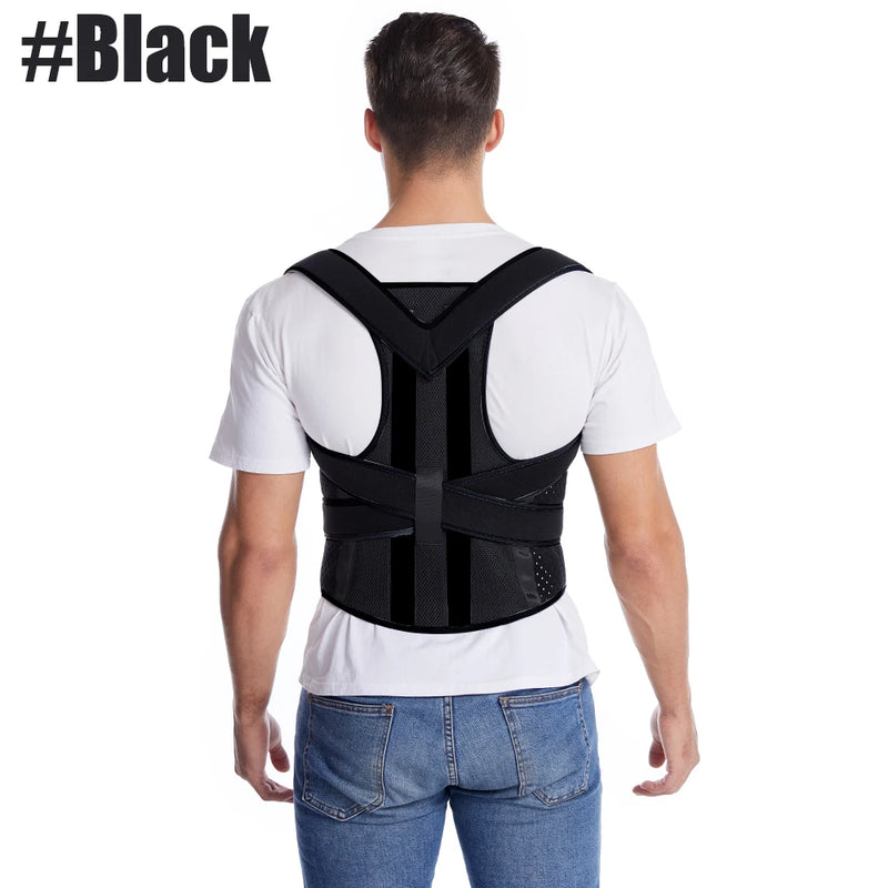 Cinta de Suporte Lombar Ajustável – Correção Postural com Placa para Coluna, Ombros e Postura Reta