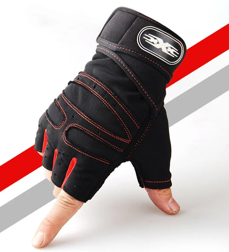 Luvas de academia unissex, fitness, musculação, levantamento de peso, ciclismo, antiderrapante