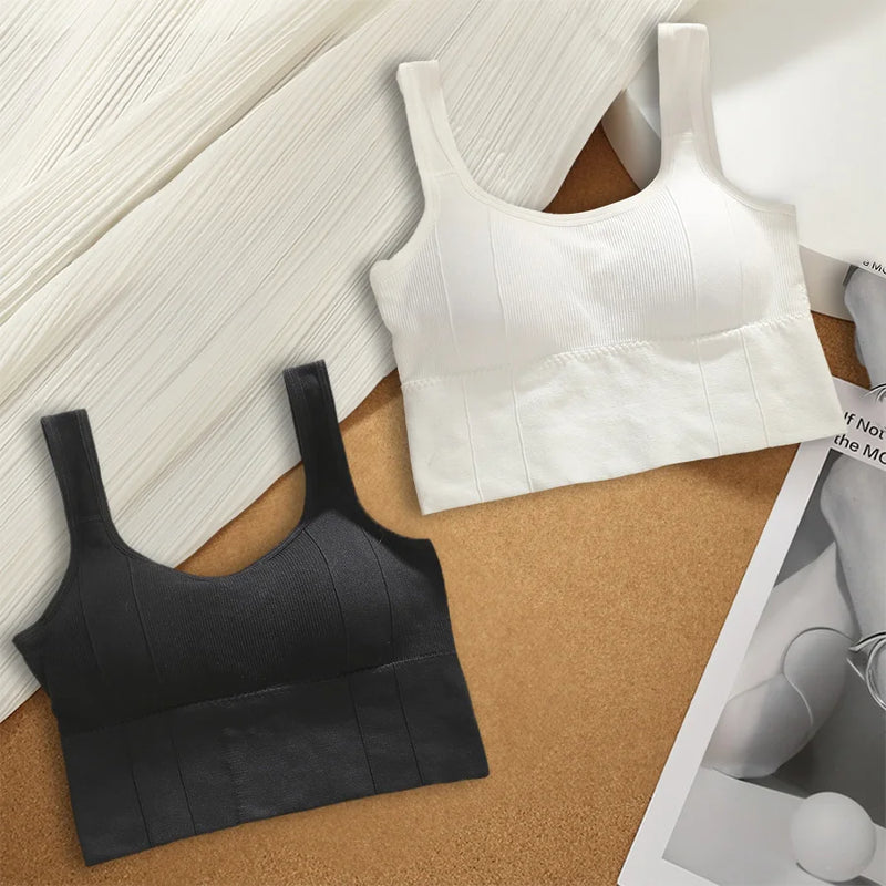 Top Esportivo Feminino Sem Costura – Conforto e Suporte, Anti-Suor, Push-Up, Ideal para Treino e Academia, Opções de Kit com 1/2/4 Peças