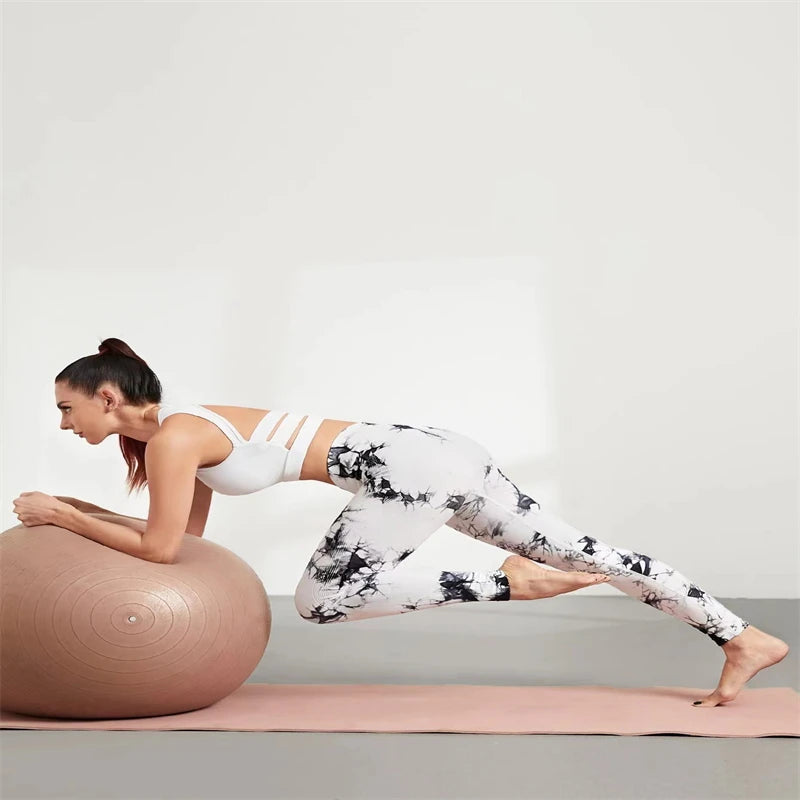 Leggings Femininas Cintura Alta – Push Up, Tie-Dye, Sem Costura, Fitness, Treino, Ioga, Corrida, Moda Esportiva