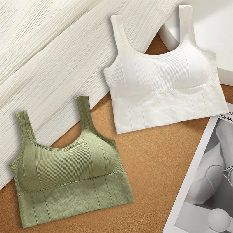 Top Esportivo Feminino Sem Costura – Conforto e Suporte, Anti-Suor, Push-Up, Ideal para Treino e Academia, Opções de Kit com 1/2/4 Peças