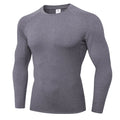 Camiseta de Compressão Masculina – Manga Longa, Secagem Rápida e Respirável, Ideal para Treino, Corrida e Academia