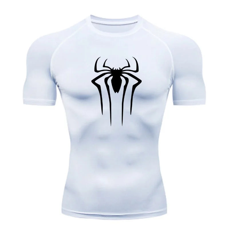 Camisa de Compressão Masculina [HOMEM-ARANHA]– Fitness, Academia, Super-Herói, Esporte, Corrida, Rashguard, Secagem Rápida, Manga Curta