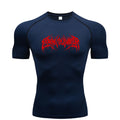 Camiseta Masculina de Compressão – Manga Curta, Secagem Rápida e Respirável, Ideal para Academia, Corrida e Treino, Tamanhos S-3XL