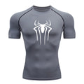 Camisa de Compressão Masculina [HOMEM-ARANHA]– Fitness, Academia, Super-Herói, Esporte, Corrida, Rashguard, Secagem Rápida, Manga Curta