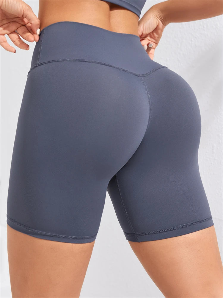Shorts Fitness Feminino – Cintura Alta, Secagem Rápida, À Prova de Agachamento