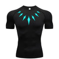 Camiseta de Compressão Masculina [PANTERA NEGRA] – Fitness, Esportiva, Justa, Secagem Rápida, Ideal para Academia, Corrida e Treino