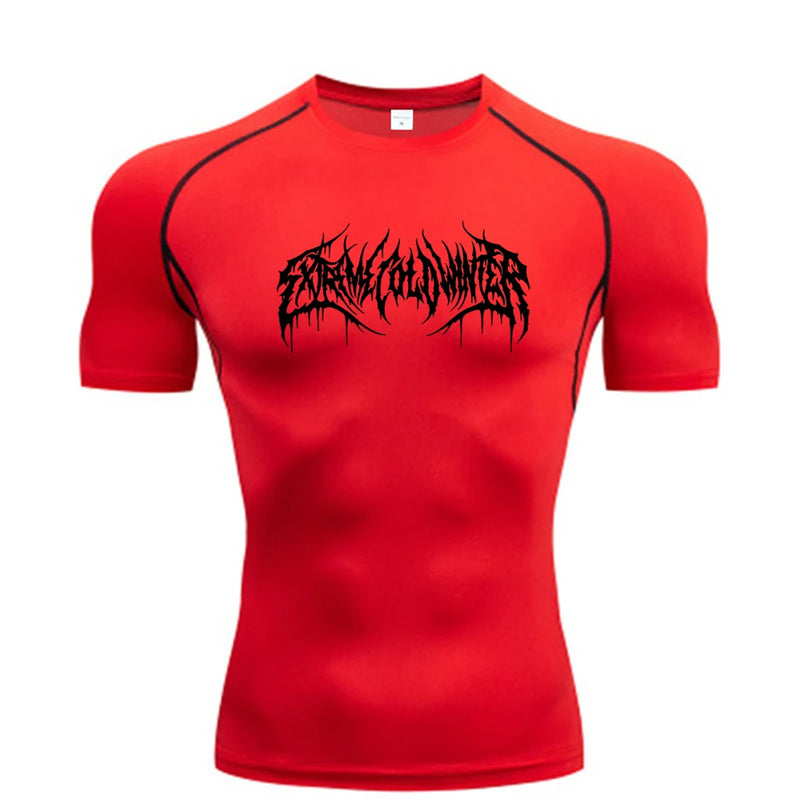 Camiseta Masculina de Compressão – Manga Curta, Secagem Rápida e Respirável, Ideal para Academia, Corrida e Treino, Tamanhos S-3XL