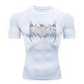 Camisa de Compressão Masculina Y2K – Fitness, Academia, Esqueleto, Esporte, Corrida, Rashguard, Secagem Rápida, Manga Curta