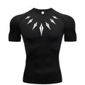 Camiseta de Compressão Masculina [PANTERA NEGRA] – Fitness, Esportiva, Justa, Secagem Rápida, Ideal para Academia, Corrida e Treino
