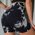 Shorts Femininos Cintura Alta – Levantamento de Bumbum, Sem Costura, Tie Dye, Moda Fitness, Academia, Treino, Corrida