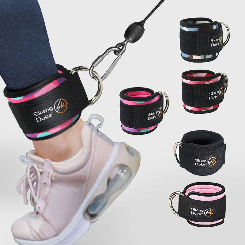 Tornozeleira Ajustável com D-Ring para Máquinas de Cabo - Conforto e Suporte no Treinamento de Glúteos e Pernas, várias cores, 1pc