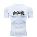 Camiseta Masculina de Compressão – Manga Curta, Secagem Rápida e Respirável, Ideal para Academia, Corrida e Treino, Tamanhos S-3XL