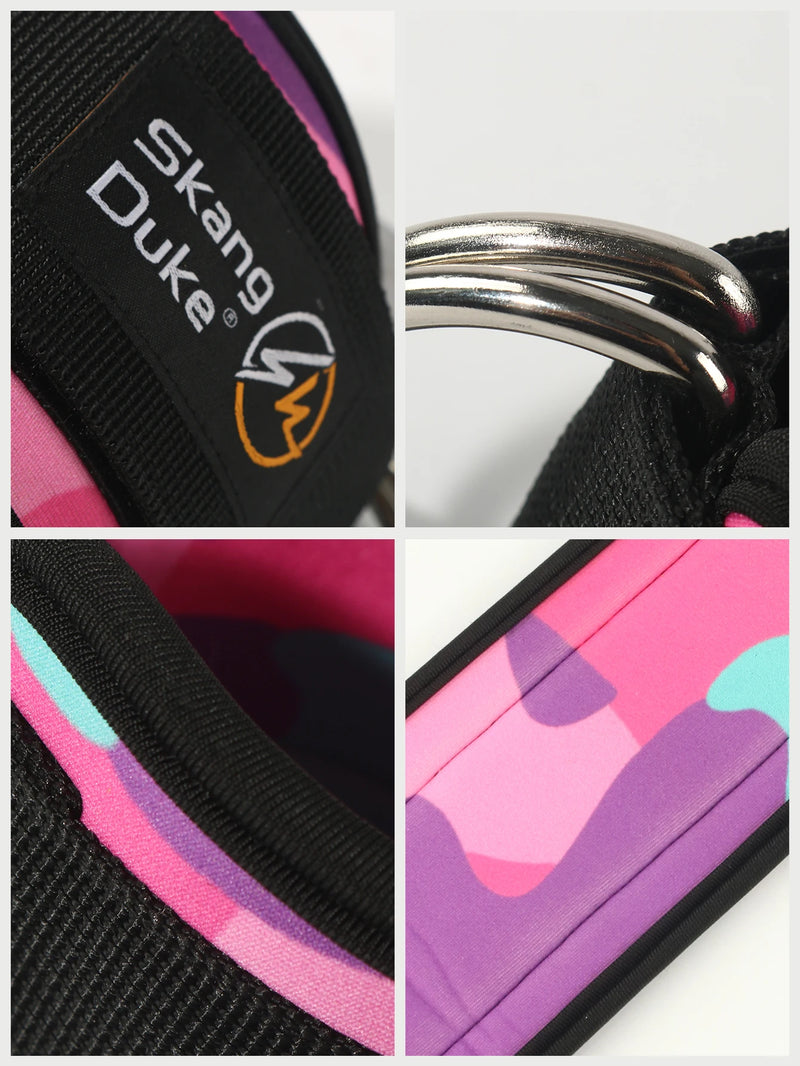Tornozeleira Ajustável com D-Ring para Máquinas de Cabo - Conforto e Suporte no Treinamento de Glúteos e Pernas, várias cores, 1pc