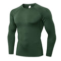 Camiseta de Compressão Masculina – Manga Longa, Secagem Rápida e Respirável, Ideal para Treino, Corrida e Academia