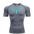 Camiseta de Compressão Masculina [PANTERA NEGRA] – Fitness, Esportiva, Justa, Secagem Rápida, Ideal para Academia, Corrida e Treino