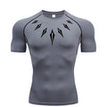 Camiseta de Compressão Masculina [PANTERA NEGRA] – Fitness, Esportiva, Justa, Secagem Rápida, Ideal para Academia, Corrida e Treino