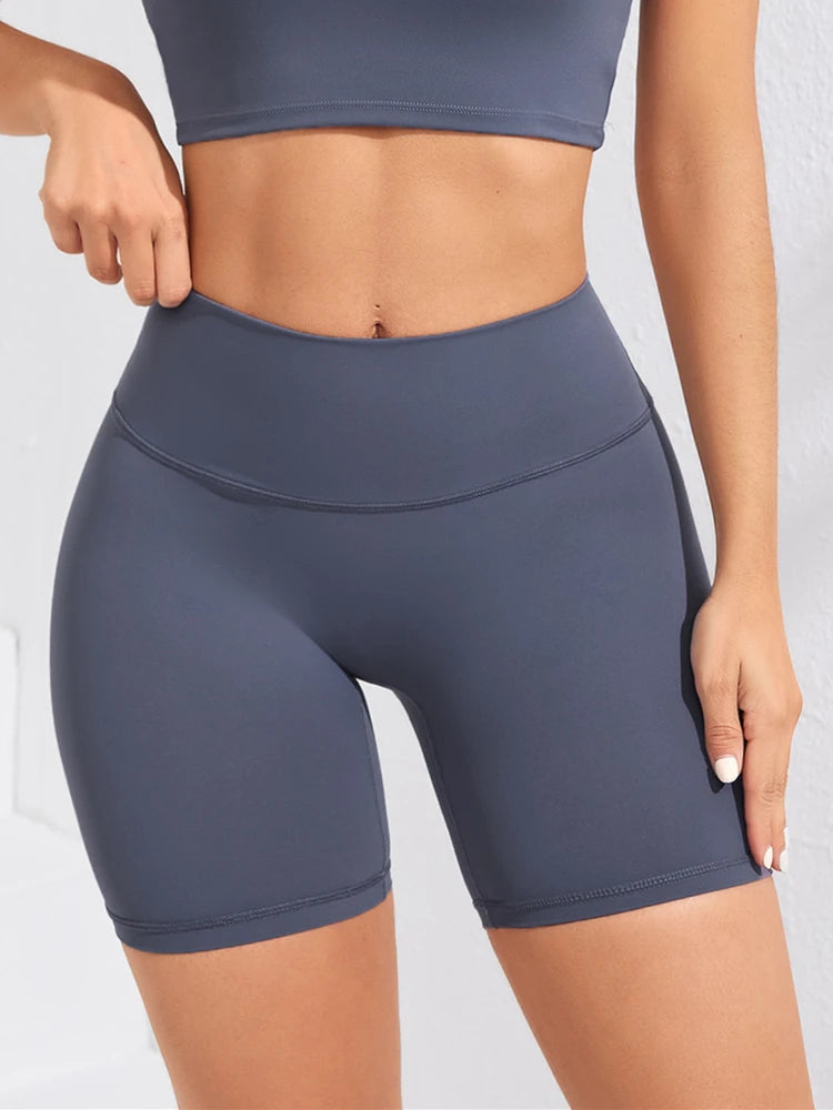 Shorts Fitness Feminino – Cintura Alta, Secagem Rápida, À Prova de Agachamento