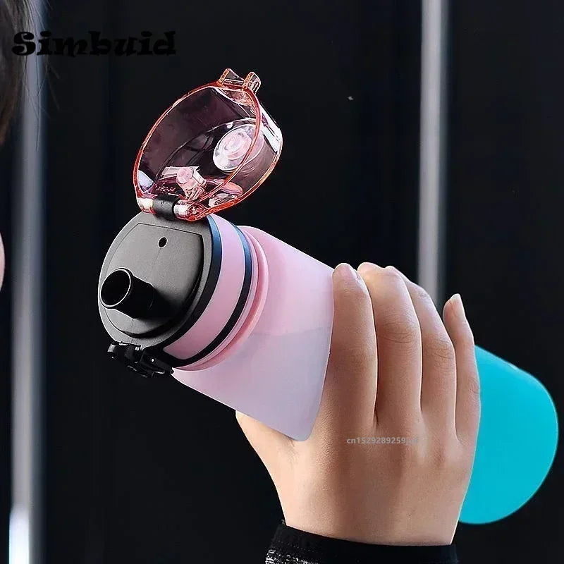 Garrafa Esportiva de Água 500ml/650ml/1000ml – Plástica, Colorida e à Prova de Vazamentos, Ideal para Academia, Viagens e Atividades ao Ar Livre