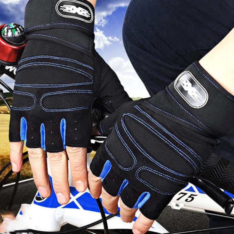Luvas de academia unissex, fitness, musculação, levantamento de peso, ciclismo, antiderrapante