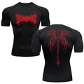 Camisa de Compressão Masculina Y2K – Fitness, Academia, Esqueleto, Esporte, Corrida, Rashguard, Secagem Rápida, Manga Curta