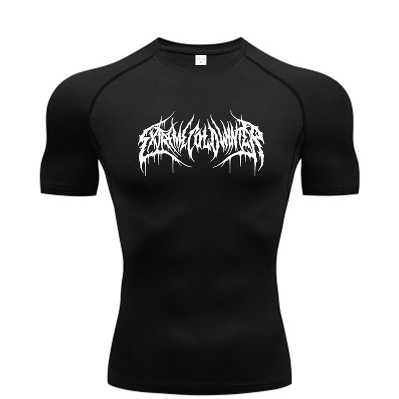 Camiseta Masculina de Compressão – Manga Curta, Secagem Rápida e Respirável, Ideal para Academia, Corrida e Treino, Tamanhos S-3XL