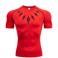 Camiseta de Compressão Masculina [PANTERA NEGRA] – Fitness, Esportiva, Justa, Secagem Rápida, Ideal para Academia, Corrida e Treino
