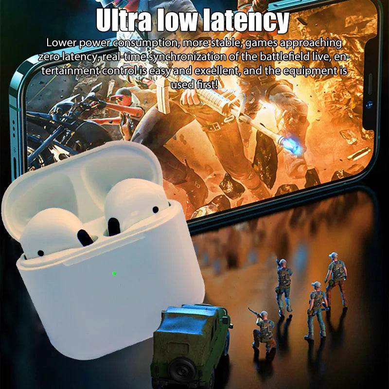 Fones de ouvido sem fio Pro 4 TWS Fone de ouvido único Bluetooth-compatível 5.0 Fone de ouvido à prova d'água com microfone para Xiaomi iPhone Pro4 Fone de ouvido
